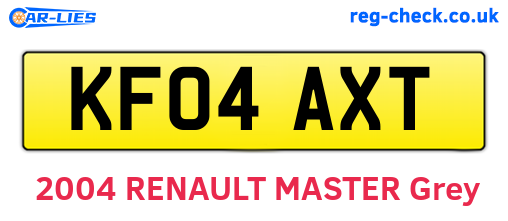 KF04AXT are the vehicle registration plates.