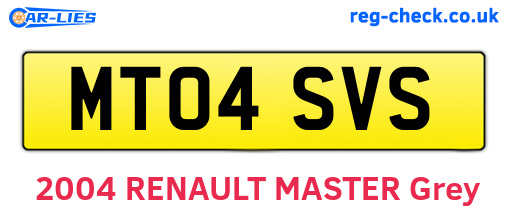 MT04SVS are the vehicle registration plates.