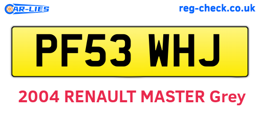 PF53WHJ are the vehicle registration plates.