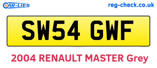 SW54GWF are the vehicle registration plates.