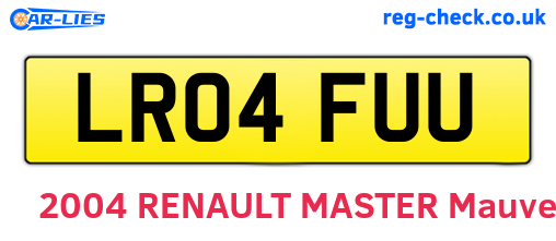 LR04FUU are the vehicle registration plates.