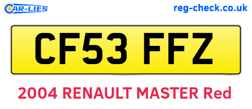 CF53FFZ are the vehicle registration plates.