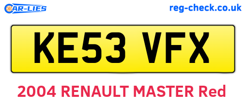KE53VFX are the vehicle registration plates.