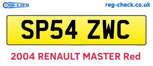 SP54ZWC are the vehicle registration plates.