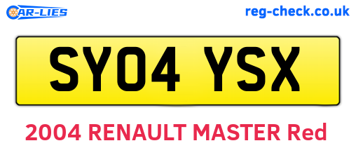 SY04YSX are the vehicle registration plates.