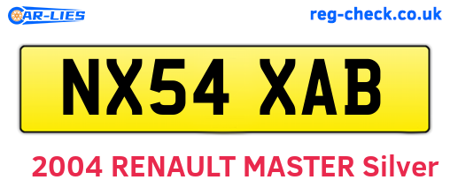 NX54XAB are the vehicle registration plates.