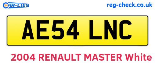 AE54LNC are the vehicle registration plates.