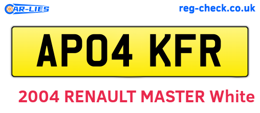 AP04KFR are the vehicle registration plates.