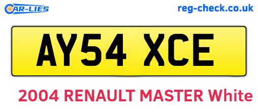 AY54XCE are the vehicle registration plates.
