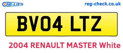 BV04LTZ are the vehicle registration plates.