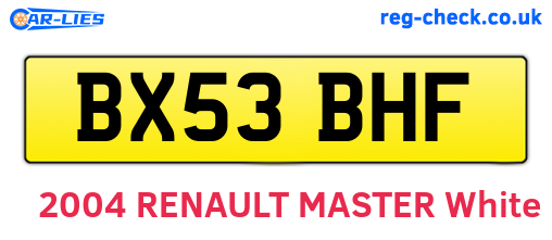 BX53BHF are the vehicle registration plates.