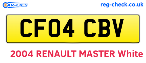 CF04CBV are the vehicle registration plates.