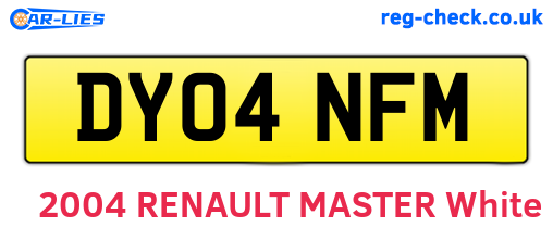 DY04NFM are the vehicle registration plates.