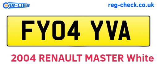 FY04YVA are the vehicle registration plates.