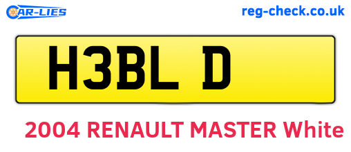 H3BLD are the vehicle registration plates.