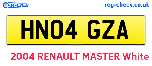 HN04GZA are the vehicle registration plates.