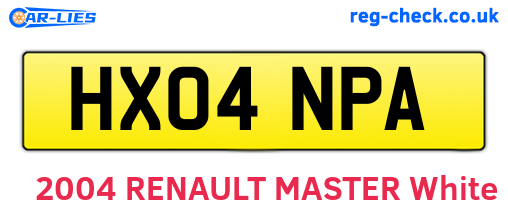 HX04NPA are the vehicle registration plates.