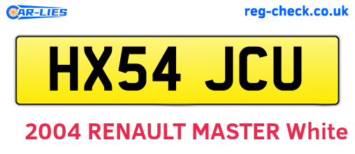 HX54JCU are the vehicle registration plates.