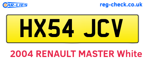 HX54JCV are the vehicle registration plates.