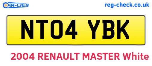 NT04YBK are the vehicle registration plates.