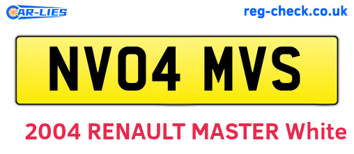 NV04MVS are the vehicle registration plates.