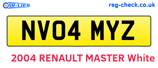 NV04MYZ are the vehicle registration plates.