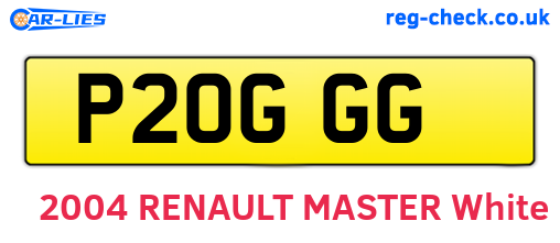 P20GGG are the vehicle registration plates.