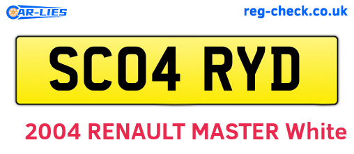 SC04RYD are the vehicle registration plates.