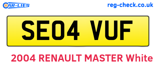 SE04VUF are the vehicle registration plates.