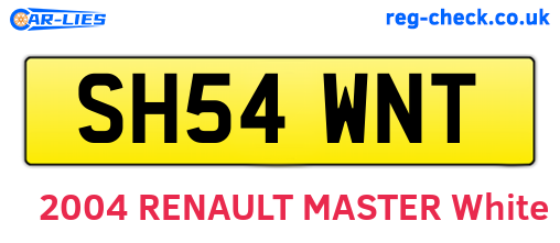 SH54WNT are the vehicle registration plates.