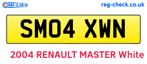 SM04XWN are the vehicle registration plates.