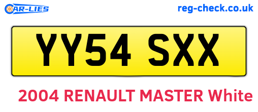 YY54SXX are the vehicle registration plates.