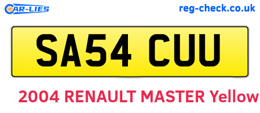 SA54CUU are the vehicle registration plates.