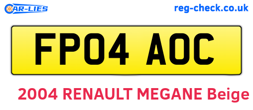 FP04AOC are the vehicle registration plates.