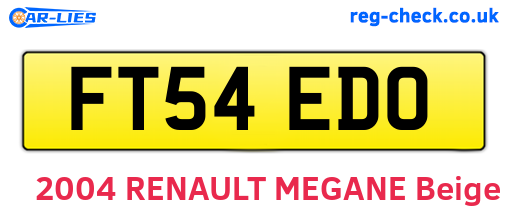 FT54EDO are the vehicle registration plates.