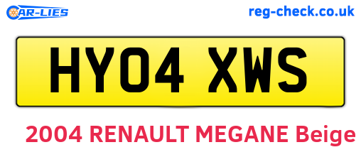 HY04XWS are the vehicle registration plates.