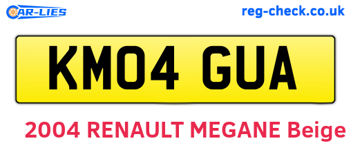 KM04GUA are the vehicle registration plates.