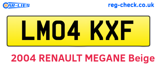 LM04KXF are the vehicle registration plates.