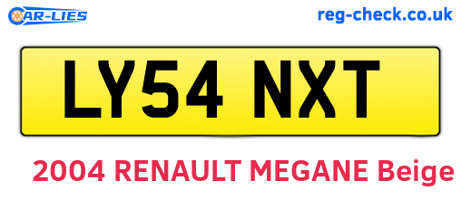 LY54NXT are the vehicle registration plates.