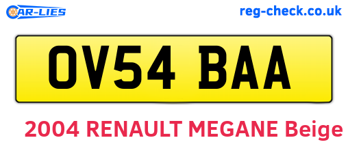 OV54BAA are the vehicle registration plates.