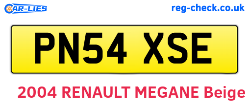 PN54XSE are the vehicle registration plates.