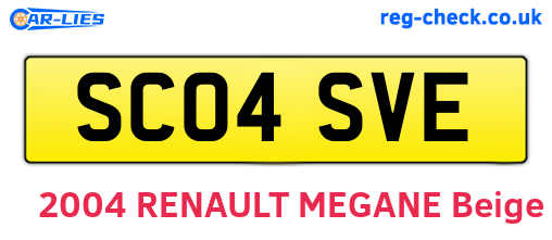 SC04SVE are the vehicle registration plates.