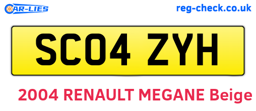 SC04ZYH are the vehicle registration plates.