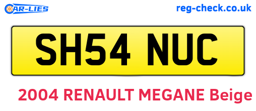SH54NUC are the vehicle registration plates.