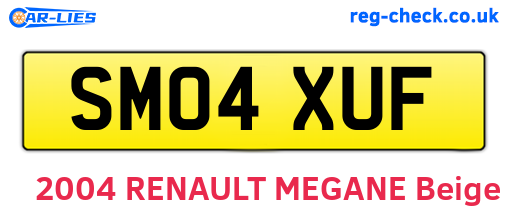 SM04XUF are the vehicle registration plates.