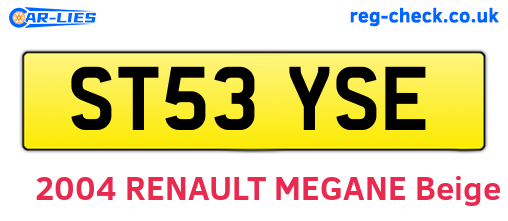 ST53YSE are the vehicle registration plates.