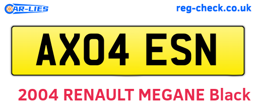 AX04ESN are the vehicle registration plates.