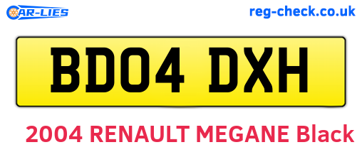 BD04DXH are the vehicle registration plates.