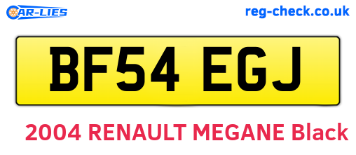BF54EGJ are the vehicle registration plates.
