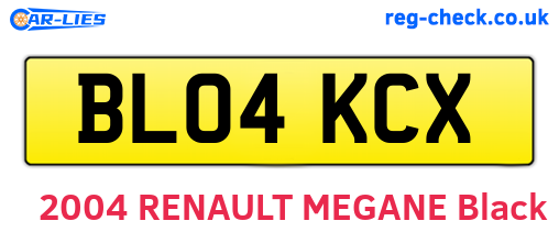 BL04KCX are the vehicle registration plates.